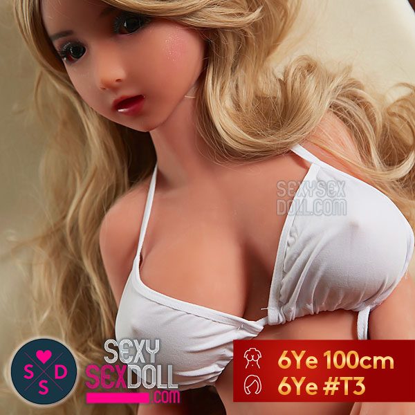 6Ye Small Sex Doll - Busty blonde Barbara -100cm big boobs Head #T3