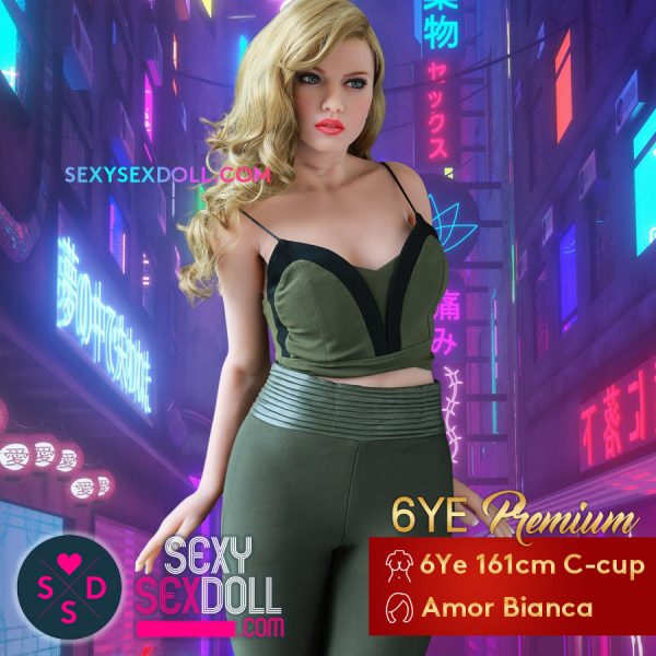 Medium Breasts Sex Doll 6Ye Premium 161cm C-cup Blonde Amor Head Bianca-Bridgette