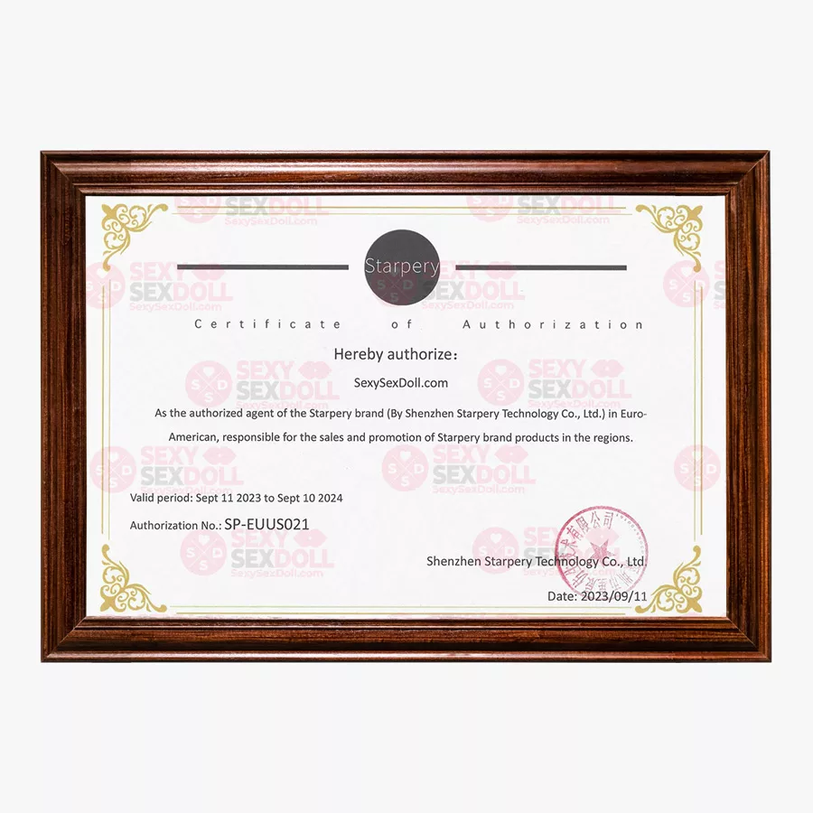 Starpery-Doll-Certificate-of-Reseller-Authorization-for-SexySexDoll